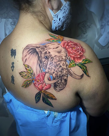 tattoo,aces,high,alex,rockoff,alexrockoff,west,palm,beach,traditional,neotraditional,beetle,beatle,flower,sunflower,floral,color