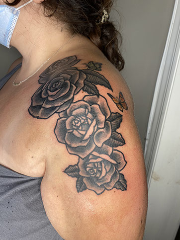 tattoo,aces,high,alex,rockoff,alexrockoff,west,palm,beach,traditional,neotraditional,beetle,beatle,flower,sunflower,floral,color