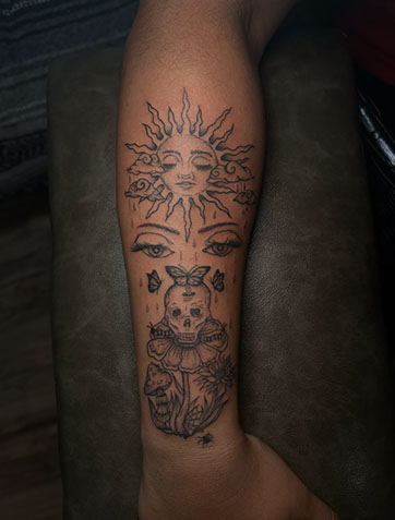 tattoo,aces,high,alex,rockoff,alexrockoff,west,palm,beach,traditional,neotraditional,beetle,beatle,flower,sunflower,floral,color